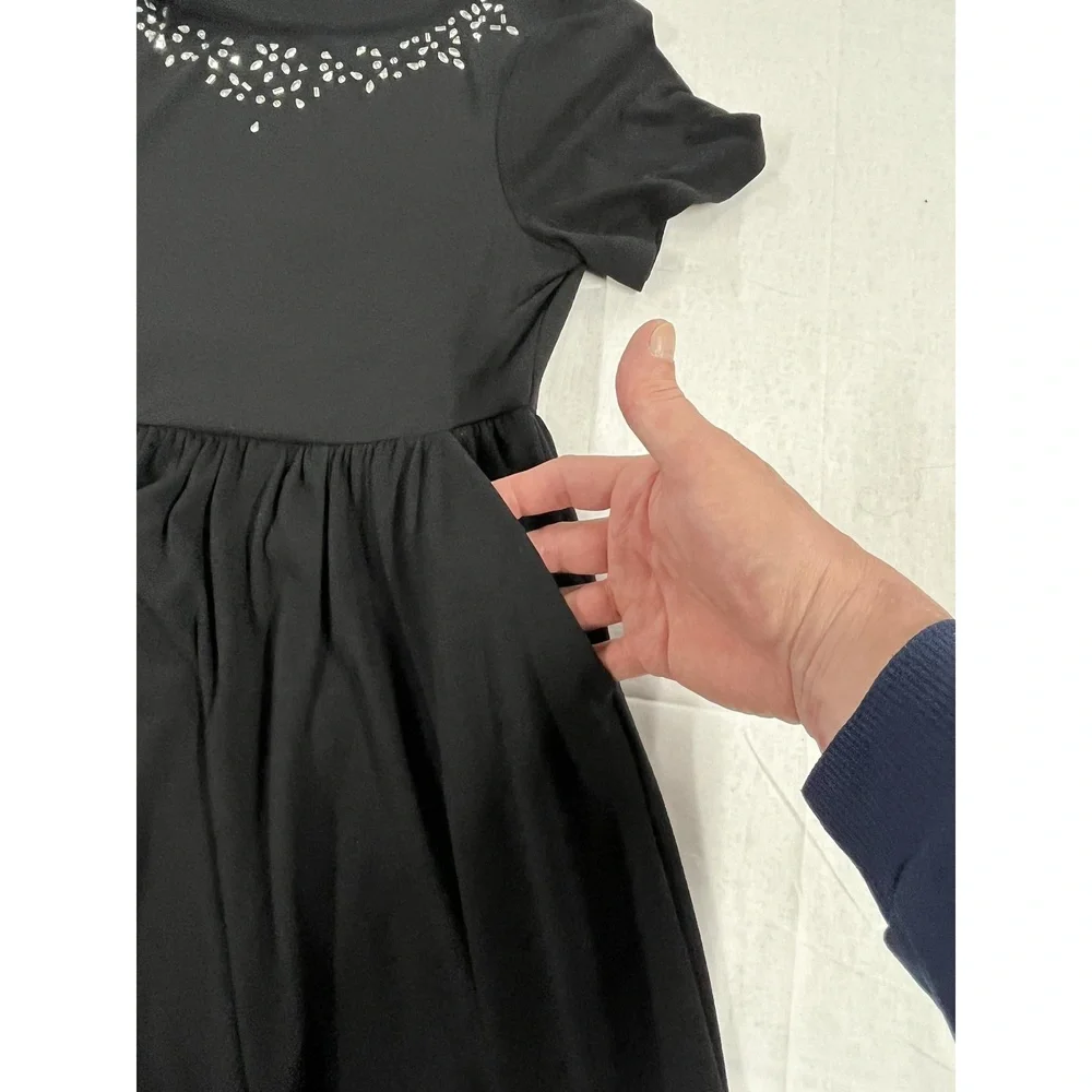 Torrid Black Embellished Neck Skater Midi Short Sleeve Cocktail Dress Size 10‎ - Picture 5 of 10